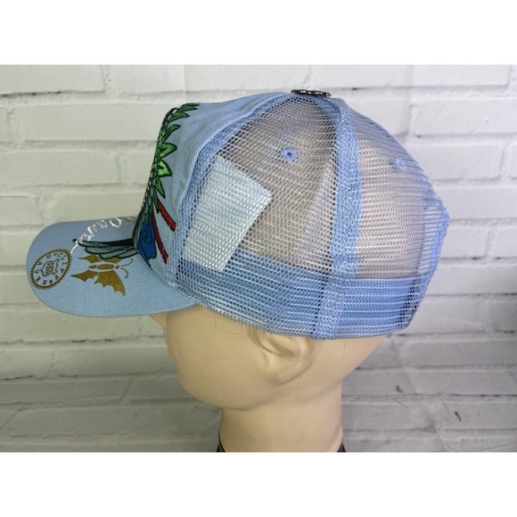 Cliff Raven Artwear Peacock Hardy Tattoo Embroidered Mesh Back Snapback Hat Cap - Picture 4 of 9